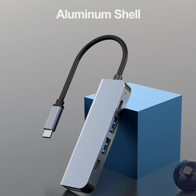 5-in-1 USB C HUB Type-C to HDMI Adapter 4K 30Hz PD100W Dock USB-C 3.1 Splitter for MacBook iPad Pro Huawei USB 3.0 HUB