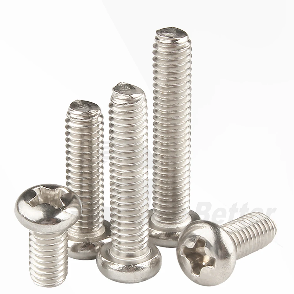 

Phillips Round Head Machine Screws M1 M1.2 M1.4 M1.6 M2 M2.5 M3 M4 M5 M6 Nickel Plated Steel Cross Recessed Screw Furniture Bolt