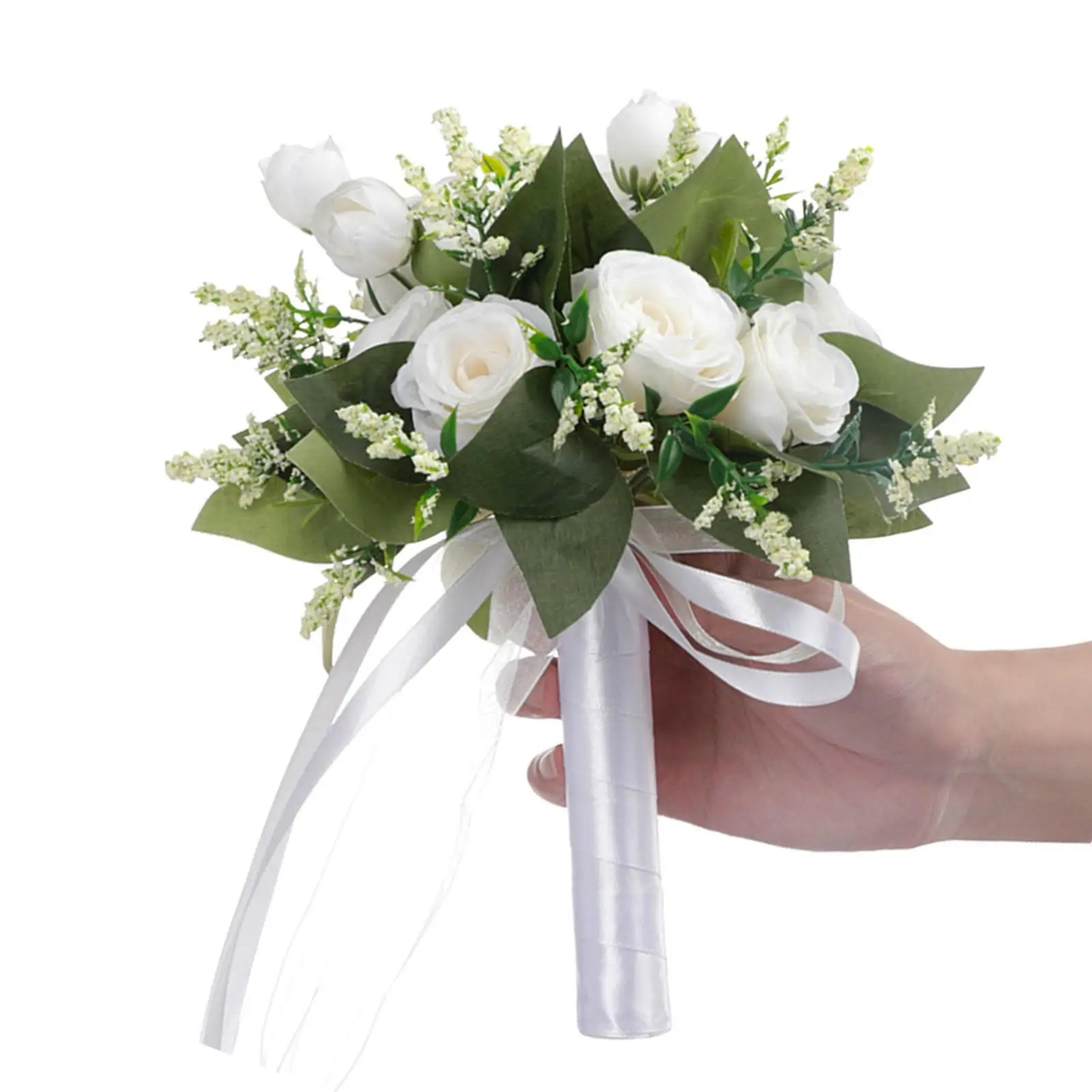 Artificial Bridal Wedding Holding Bouquets Elegant Roses Artificial for Anniversary Outdoor Activity Decor