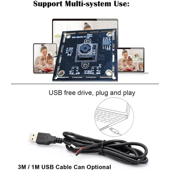 HD Autofocus 8MP 4K 3264X2448 Mjpeg Mini USB2.0 Webcam Board CMOS IMX179 sensore UVC OTG modulo Webcam USB per Windows Android