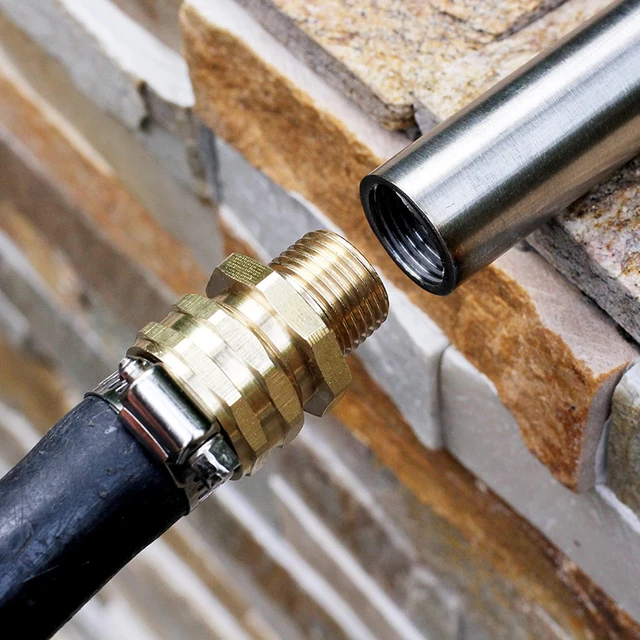 YELUN Adattatore Per Tubo Da Giardino In Ottone Massiccio - 3/4 GHT Femmina A 1/2 NPT Maschio - 2 Pezzi Con Rondelle E Nastro - 3