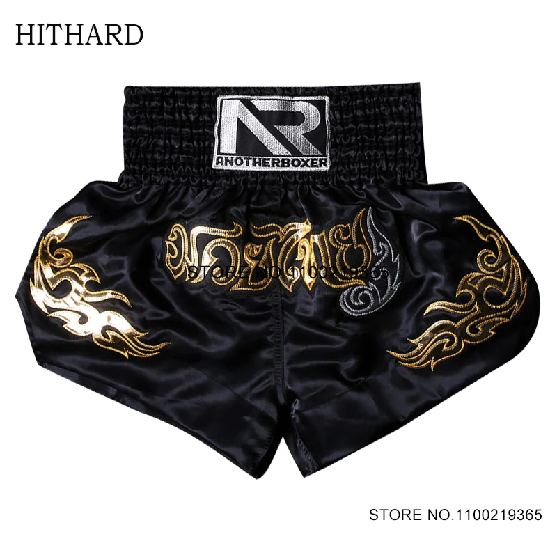 Short De Boxe Muay Thai En Satin Uni Pour Homme Et Femme, Vêtement D'Entraînement D'Arts Martiaux, Couleur Or Et Noir