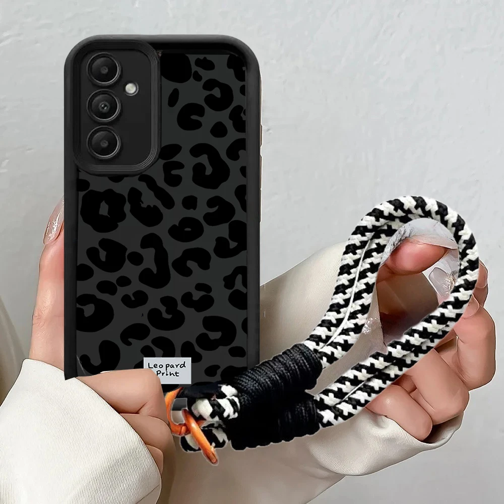 Luxury Leopard Print Hang Strap Lanyard Phone Case