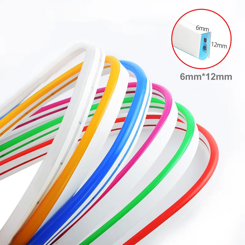 5V 12V 24V Led Neon Strip Light 6mm Narrow Rope Flex Tape Silicon Tube Bar Waterproof DIY Sign Red Green Blue Yellow Pink White 2