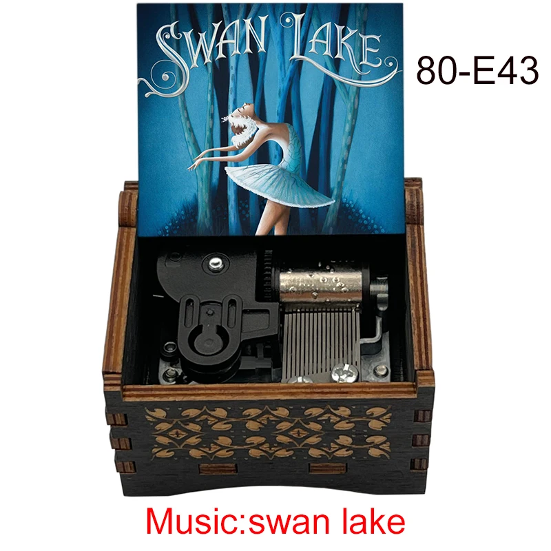 Swan Lake Music Box 18 Note Windup Clockwork Mechanism Wood Music Box for Kids toy girlfriend Play Swan Lake 5