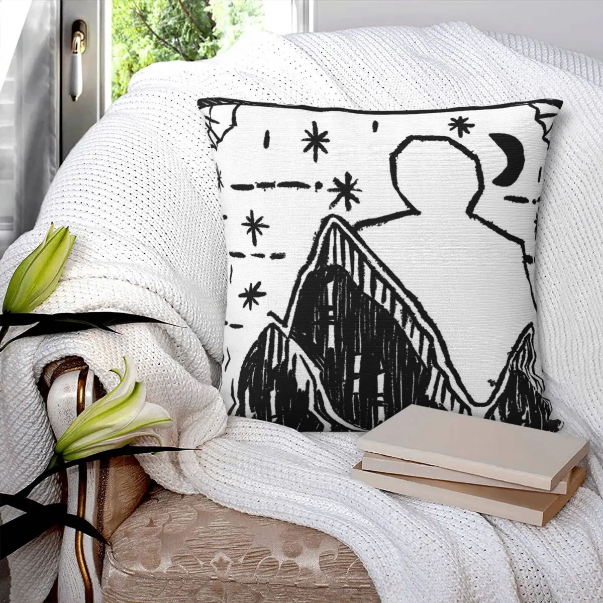 

Ex Altiora White Square Pillowcase Pillow Cover Polyester Cushion Zip Decorative Comfort Throw Pillow for Home Sofa