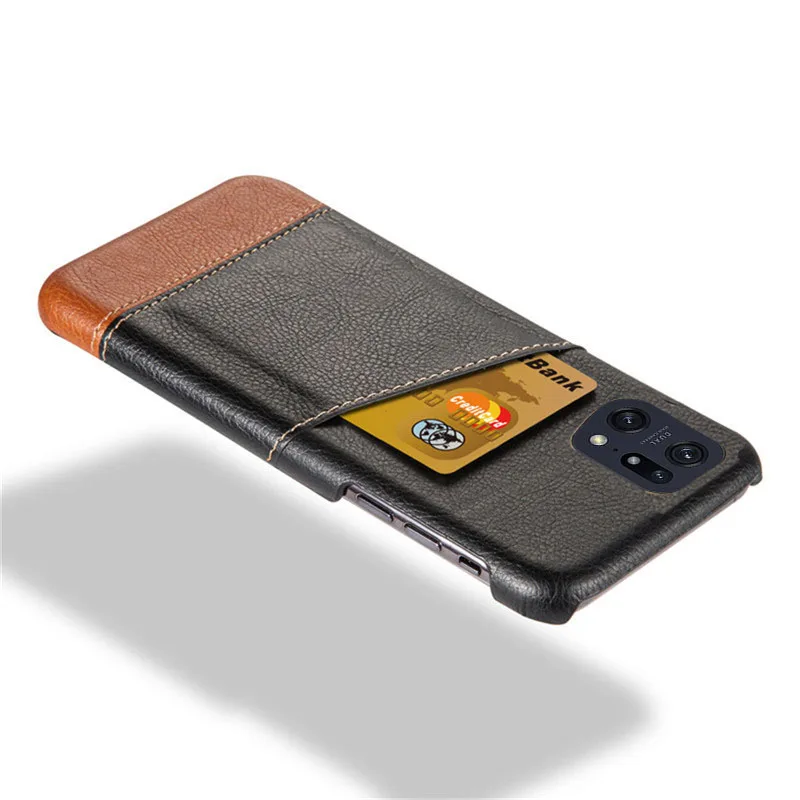 Custodia Per Carte Per Oppo Find X5 Pro Custodia Oppo Find X3 X5 Pro Cover Mixed Splice Pu Leather Holder Cover Per Oppo Find X5 Pro