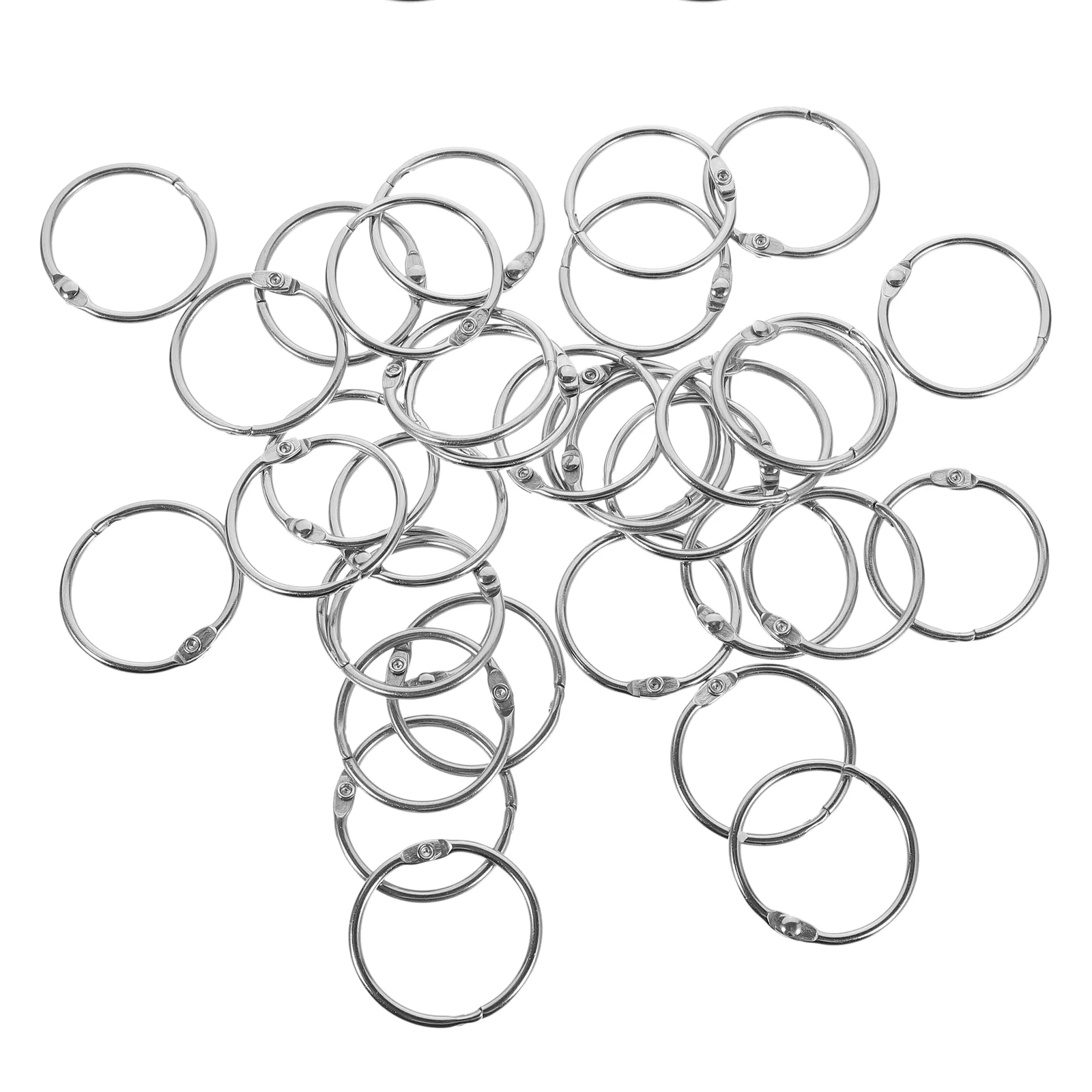 50 Pcs Metal Book Rings Loose Leaf Binder Rings Flash Card Clasps Office Binding Supplies Note Cards Accessories Silver