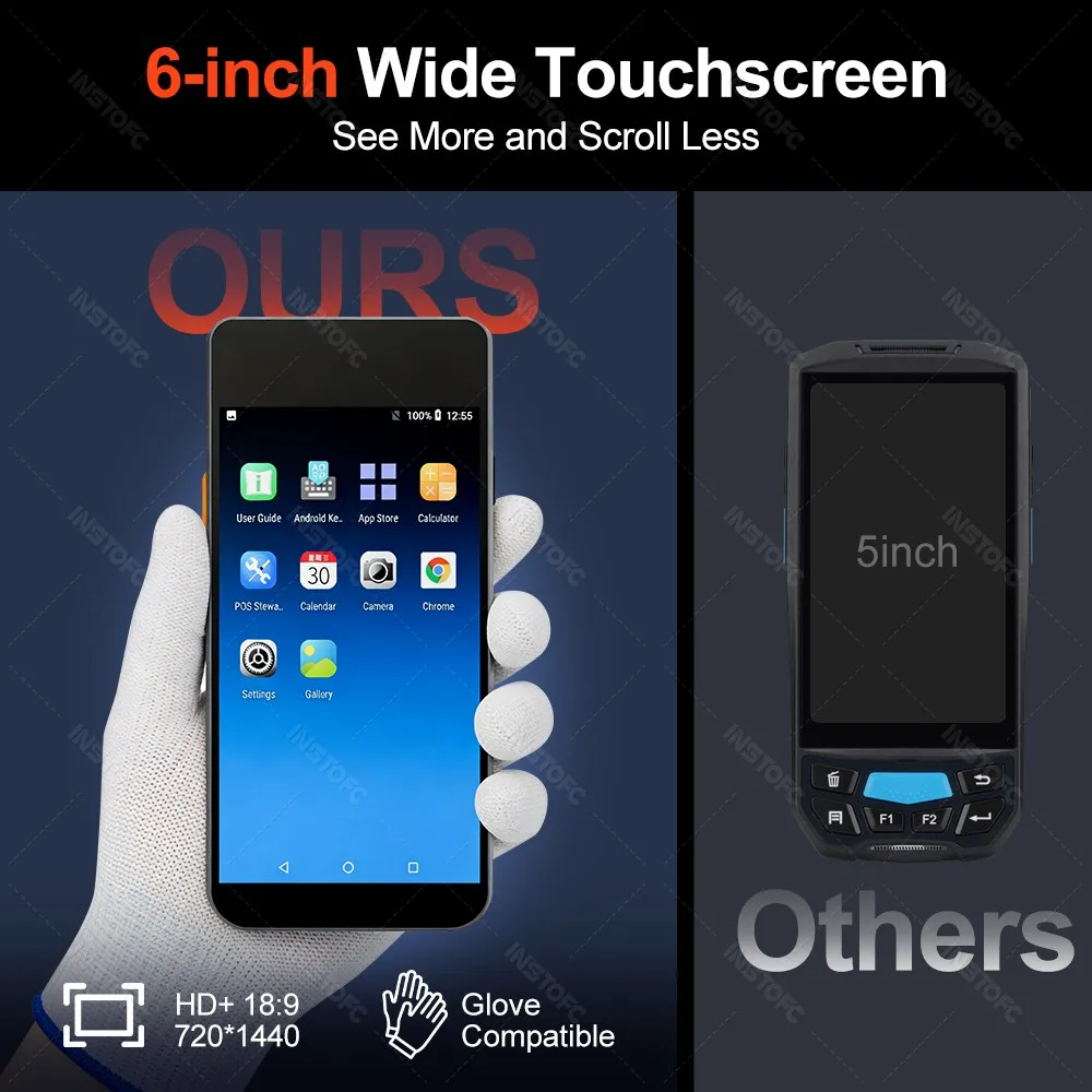 3G32G POS PDA 단말기, 58/80mm 영수증 프린터 지원, NFC, 와이파이, 블루투스, Loyverse, 구글 스토어, 안드로이드 14 올인원
