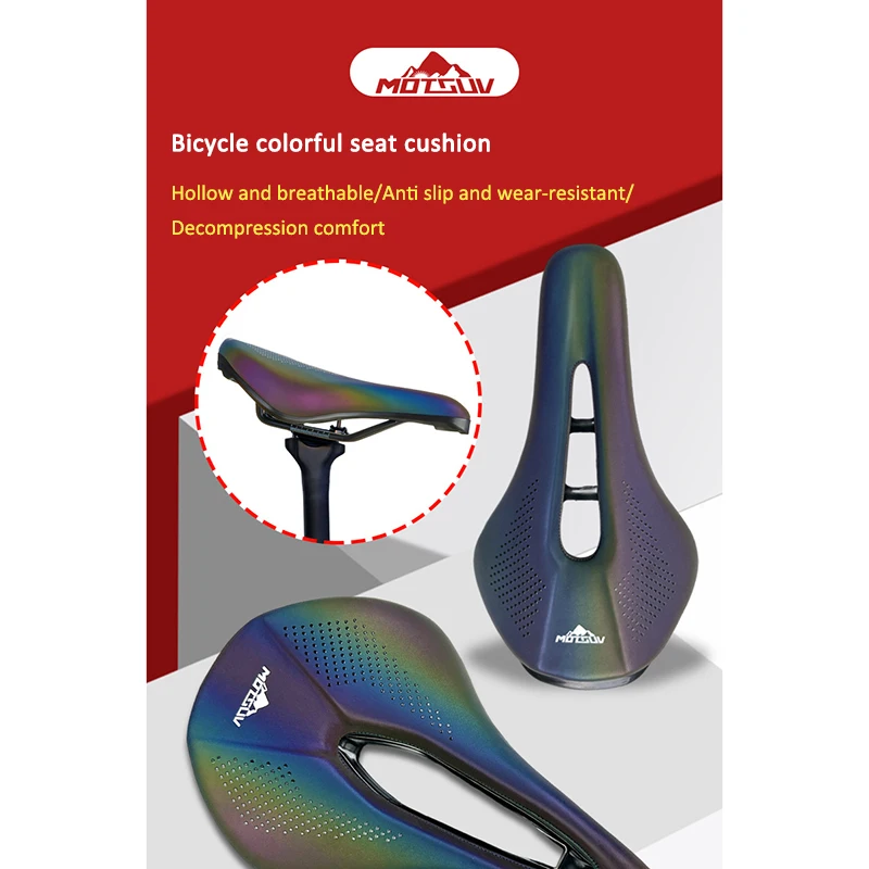 

Сиденье для верховой езды, спортивное удобное цветное сиденье из искусственной кожи для горного велосипеда, эргономичный обтекаемый дизайн, Велосипедные компоненты