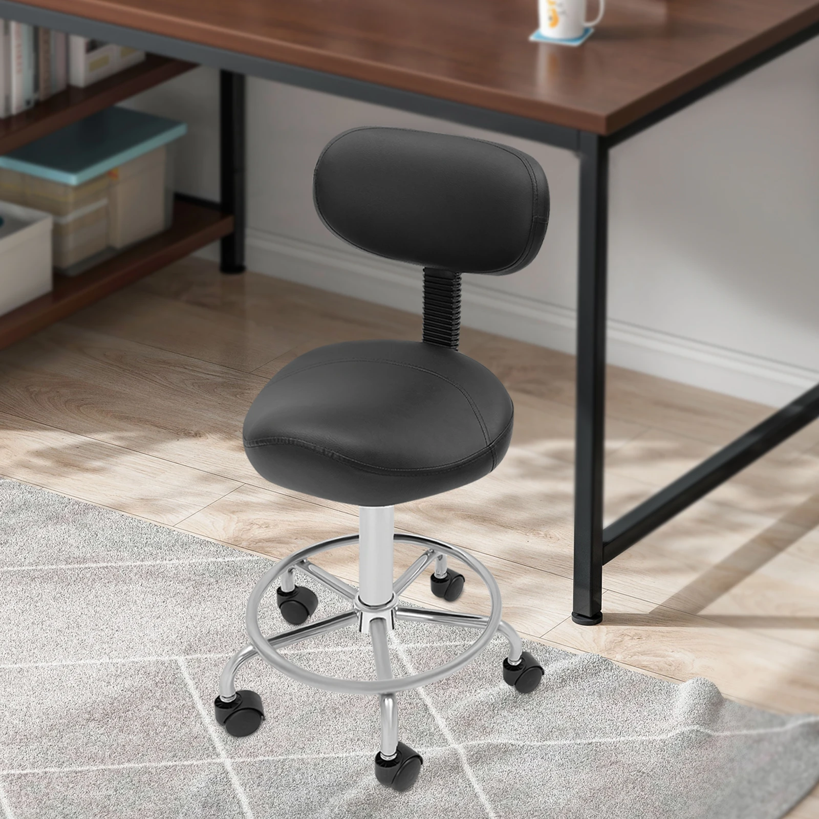 Barhocker Höhenverstellbarer Stuhl Frühstücksstuhl Barhocker Drehstühle Büro Ergonomischer Rollhocker 360° ° Drehbar für den Heimgebrauch – Detail 27
