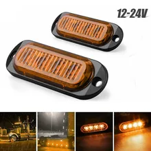 

2Pcs 12V-24V Yellow LED Side Marker Clearance Light Lamp Indicator 4LED Lamp Truck Trailer Caravans Replacement Accessories