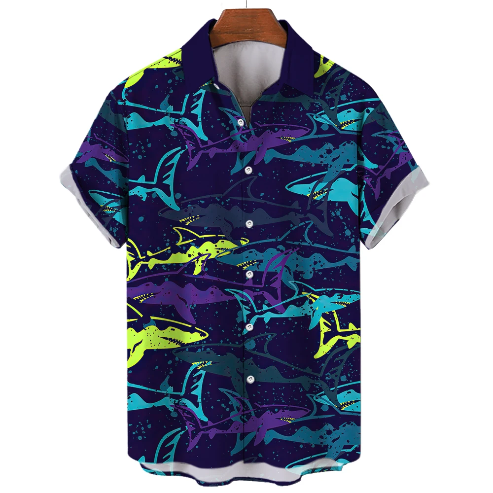Hawaiian Shirts for Men Casual Tees Sea Life Pattern Short Sleeve Top Summer Fashion Shirt  Octopus Print T-Shirt Men's Clothing 3