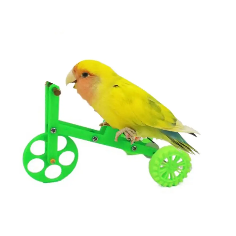 Parrot Bike Pet Toy Myna Birds Training Plaything Bicycle Educational Interactive Props for Parakeet Cockatiel Conure Pet Supply