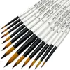 12Pcs Professional Quality Art Watercolor Brushes White Nylon Round Tip Set for Acrylic and Brushes for Face Body Nail Art 1