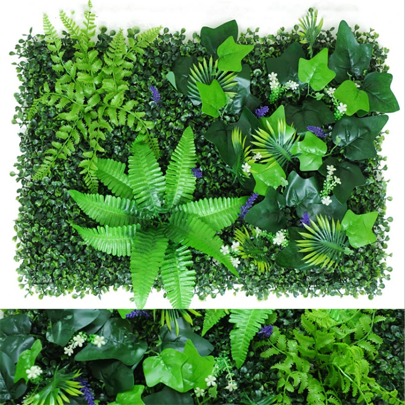Green Artificial Plants Wall Panel - Outdoor Decor Carpet for Home, Wedding, and Party Backdrop