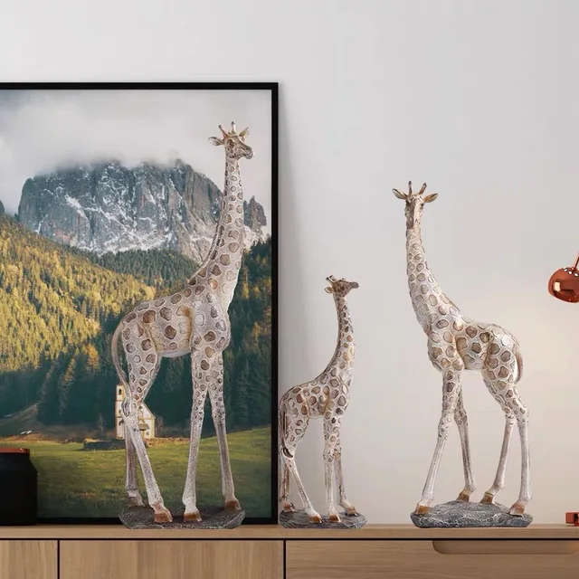 [Mgt] A Modern Minimalista Zsiráf Szobor Dekoráció Otthoni Ablak Dekorációs Kézműves Kijelző - Image 3
