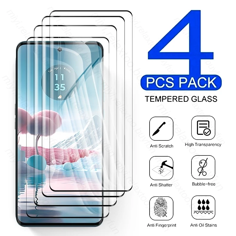 

Edge40Neo Glass 4PCS 9H Protective Glass For Motorola Moto Edge40 Edge 40 Neo Pro 5G Armor Safety Screen Protector HD Film Cover