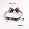 Plaid Pets Cat Collar Accessories Adjustable Kitten Bibs Cute Bowknot Chihuahua Bandana Safety Buckle Puppy Rabbits Necklace 5