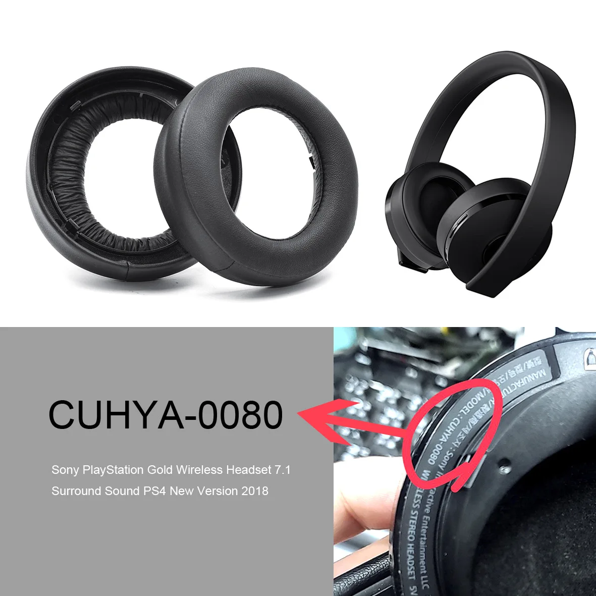 Reproducere Syd median Replacement Earpads Compatible for Sony New Gold Wireless Playstation PS4  7.0 PSV PC VR Headset, 2018 Version, Model CUHYA-0080 - AliExpress
