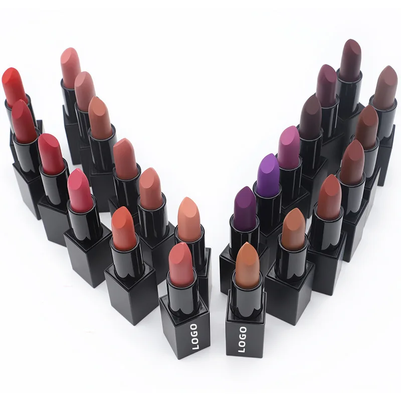 24 Color Matte Pigment Nude Lipstick Private Label Lipstick Bulk Makeup Beauty