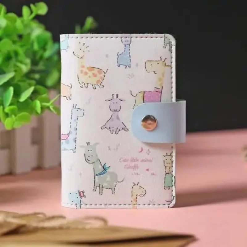 PU Leather Function 26-bit Business Card Wallet Cartoon Badges Stock PU Leather ID Holders Card Coin Purse for Women Girls