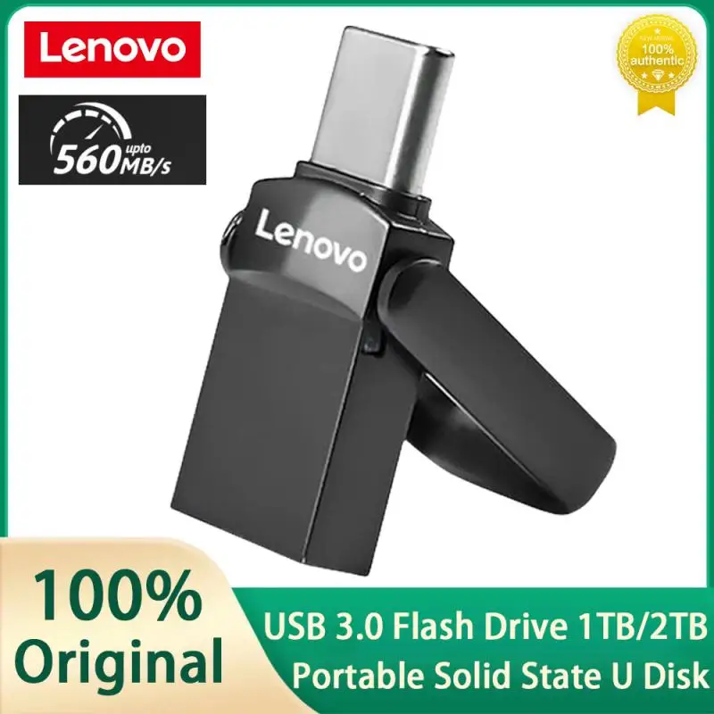 Lenovo Tipo C Chiavetta Usb Otg 2 In 1 Chiavetta Usb 3.0 Pen Drive 1Tb Pendrive Impermeabile 2 Tb Disco Di Memoria Usb Per Ps5 Ps4 Gaming