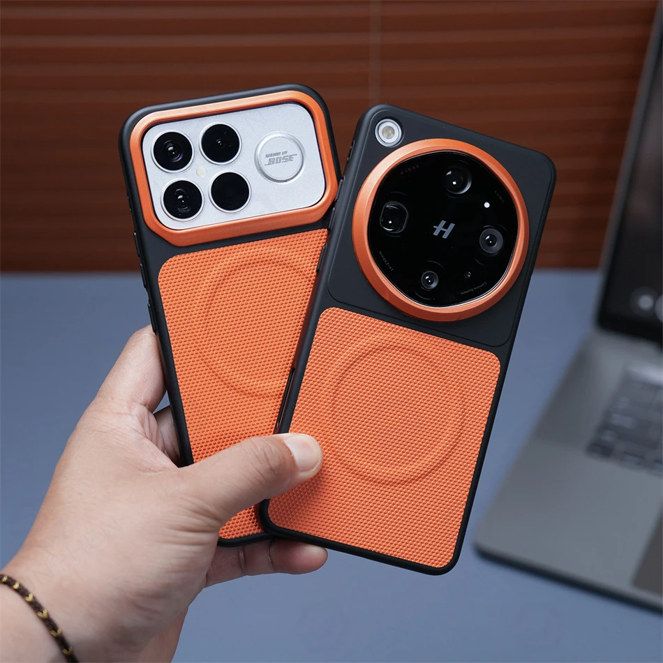 Magnetic Textured Fabric Business Case with Shockproof Bumper