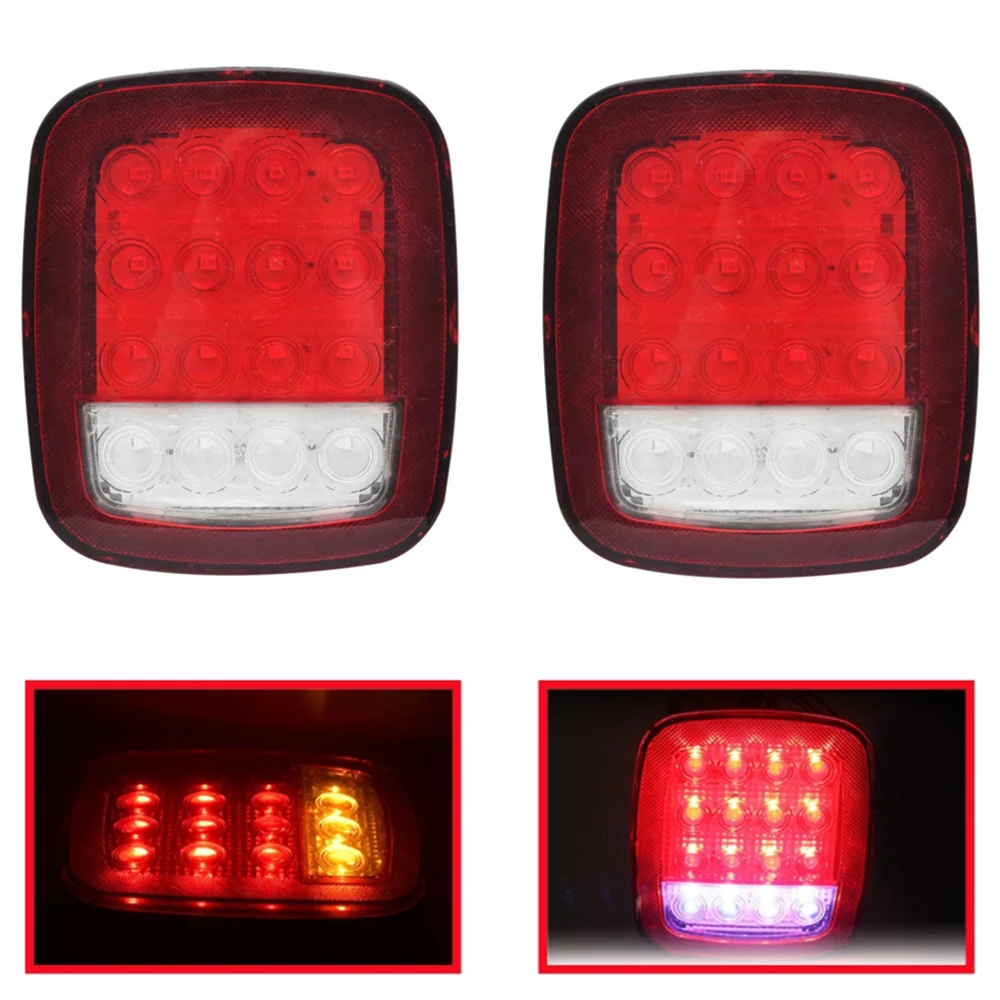 2pcs Trailer Rear Led Lights 12v 24v Turn Signal Lamp Truck Brake Light