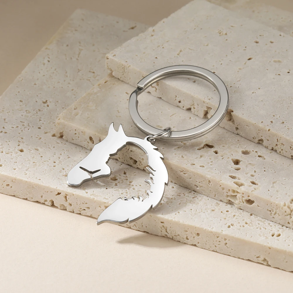 Dawapara Reitsport Pferd Schlüsselanhänger Triquetra Trinity Knoten Pferdekopf Tier Schlüsselanhänger Edelstahl Schmuck Geburtstag Jahrestag – Detail 28