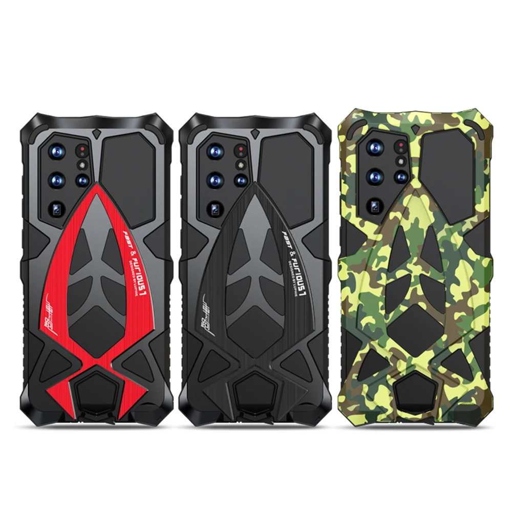 

For Samsung S23 Ultra Luphie Rugged Phone Case Full Protection Armor Galaxy S22 Shell S21 Plus A52 5G Shockproof Metal Fundas