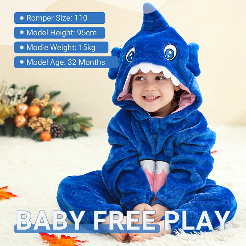 MICHLEY Carnaval Lion Bébé Combinaison Vêtements à Capuche en Flanelle Cosplay Tout-Petit Bébé Pyjama Combinaison Costume pour Enfants Garçon – Image 6