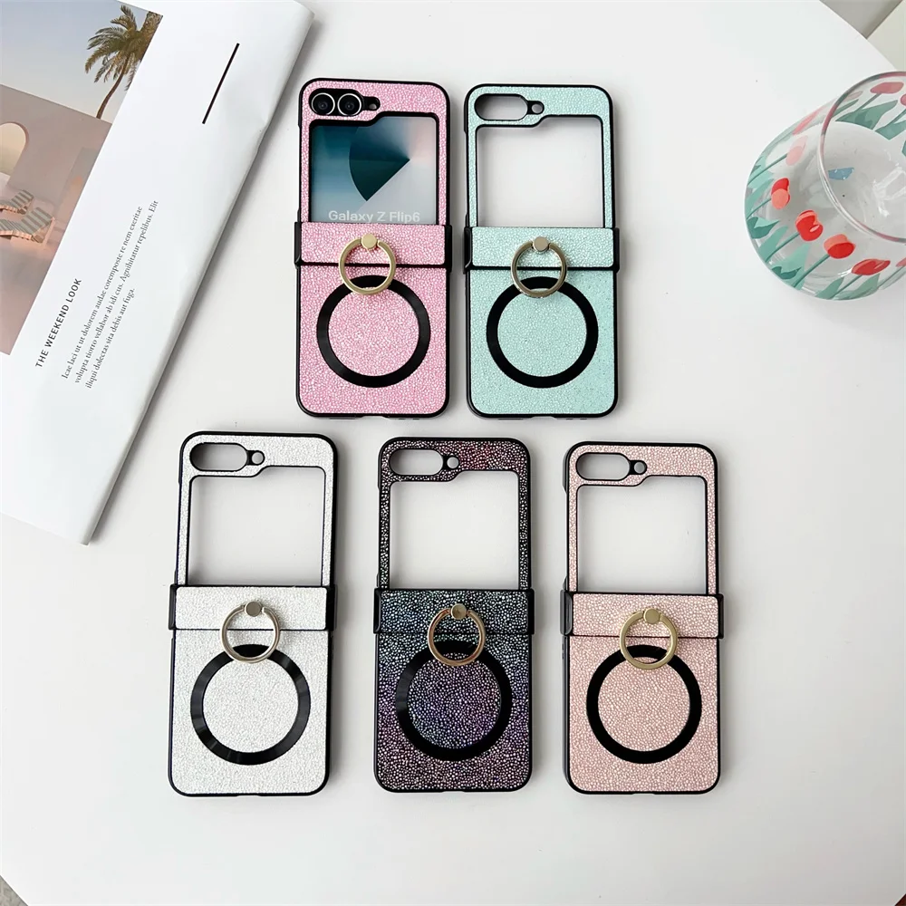 Magnetic Stand Shockproof Case with Magsafe Ring Holder and Wireless Charging Support