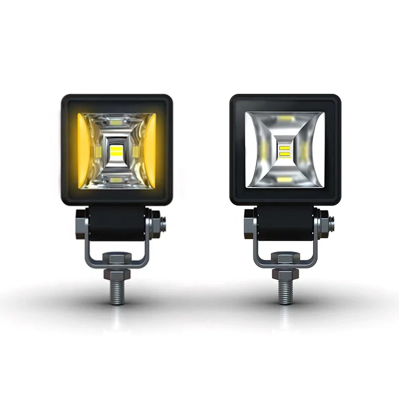 Jedison 2 Inch LED Work Flood Light 20W Dual Color DRL Mini Fog Driving Light for 4X4 Offroad SUV Tractor ATV Trucks 6000k New