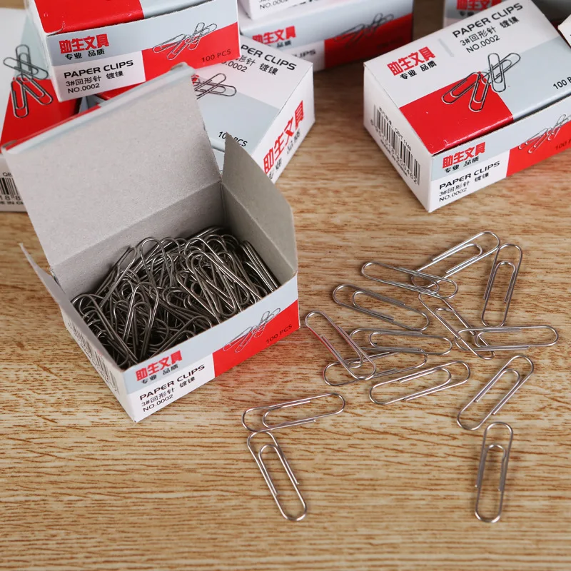 

80 Pcs/Box Paper Clip Metal Memo Clip Bookmarks Stationery Office Accessories School Supplies