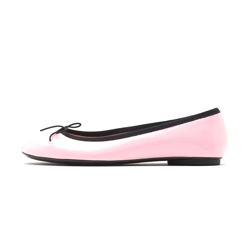 

Arden Furtado 2023 Spring Summer Women's Shoes Patent Leather Round toe Sweet bow flat heel Slip-on Mixed Colors Dancing shoes