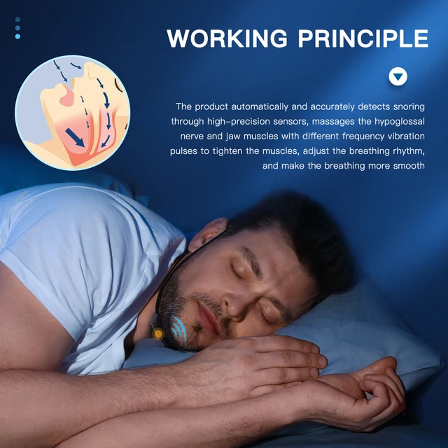 EMS Pulse Stop Snore Portable Comfortable Sleep Well Stop Snore Health Care Sleep Apnea Aid USB Smart Anti Snoring Device 2