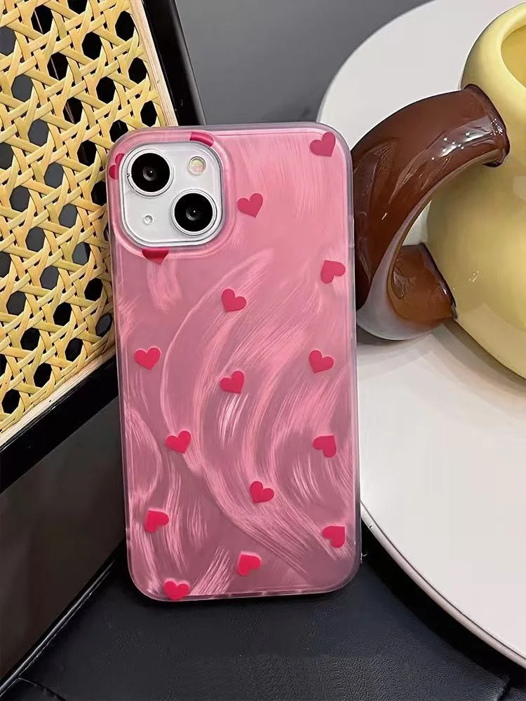 Stylish Red Heart Phone Case - Durable and Chic Design