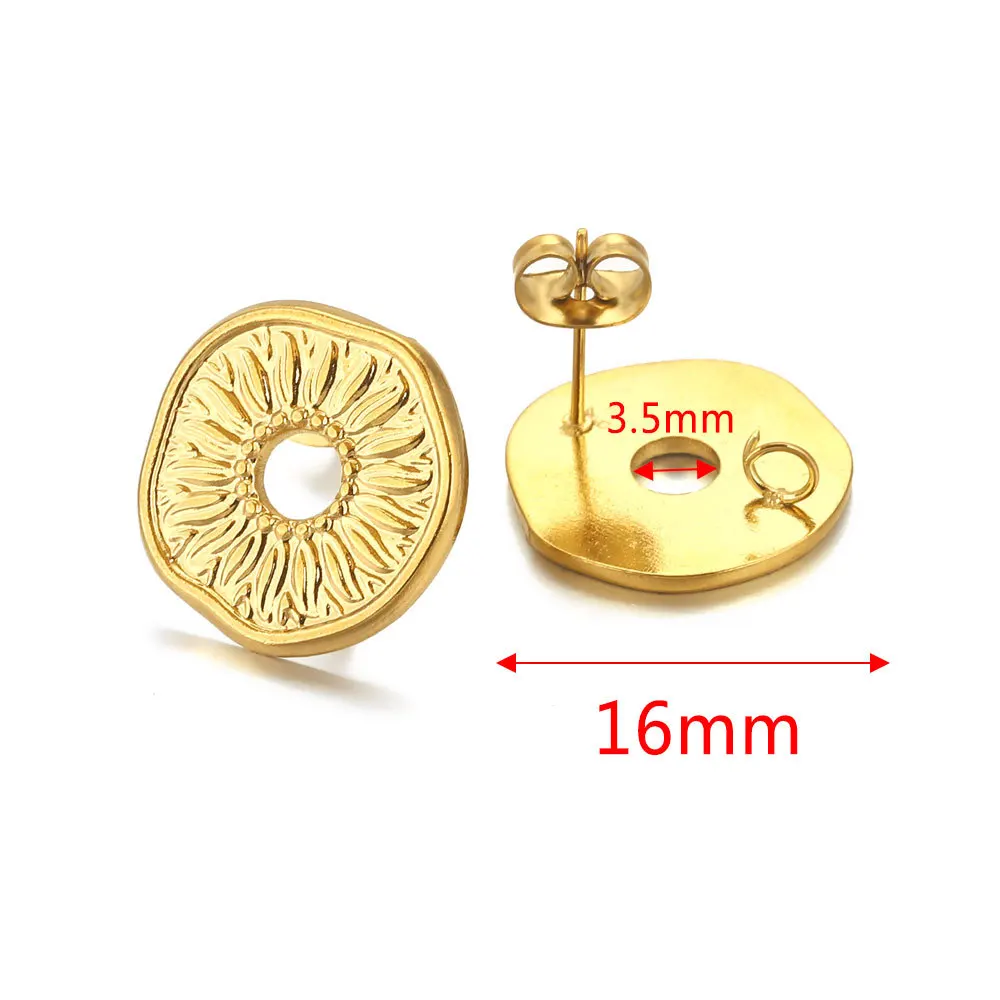 Stainless Steel Braided Thread Earrings Titanium Steel DIY Round Gold-plated Ear Accessories 11