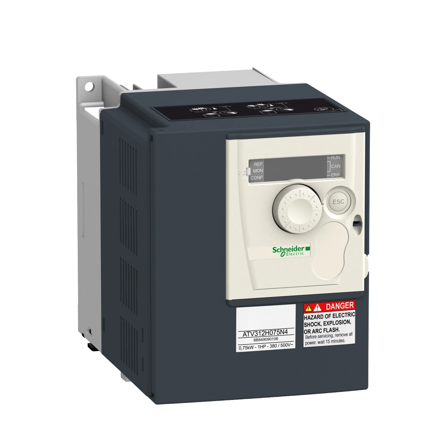 

Привод переменной скорости Schneider Electric ATV312H075N4 ATV312, 1 л.с., 2,4 кВА, 41 Вт, от 380 до 500 В, 3-фазный источник питания