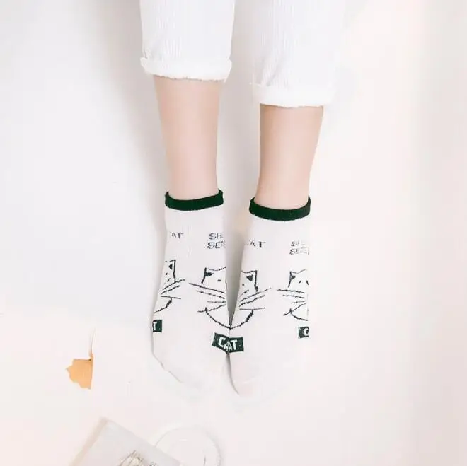 5 Paar Damen- und Mädchen-Socken aus Baumwolle mit niedlichen Cartoon-Motiv, kurze Sommer-Söckchen – Detail 13
