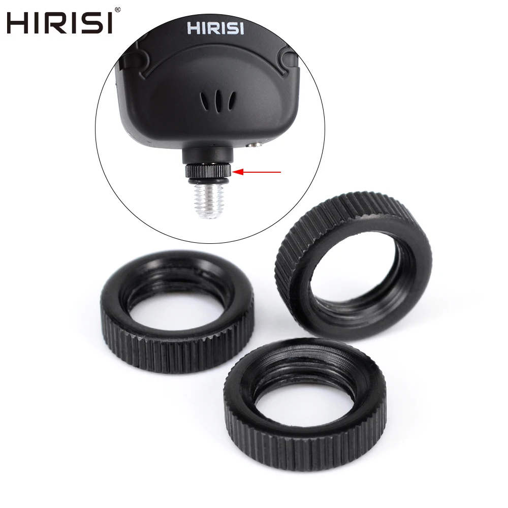 Hirisi 5 écrous de rechange filetage standard noir pour barres d'alarme de pêche à la carpe