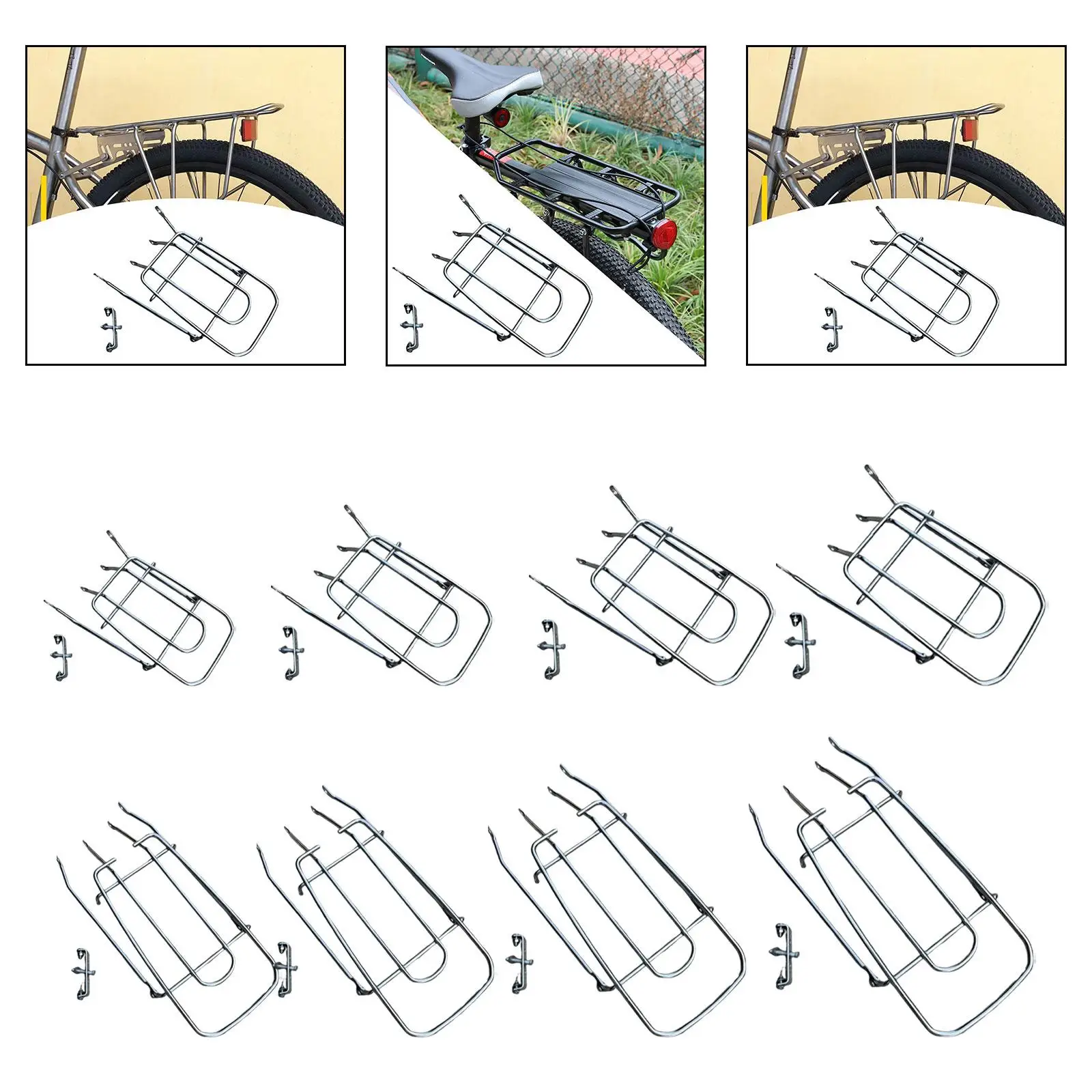 Bike Rear Rack, Riding Equipment Universal for Back of Bike Solid Frame, Rear Carrier, Bike Luggage Rack