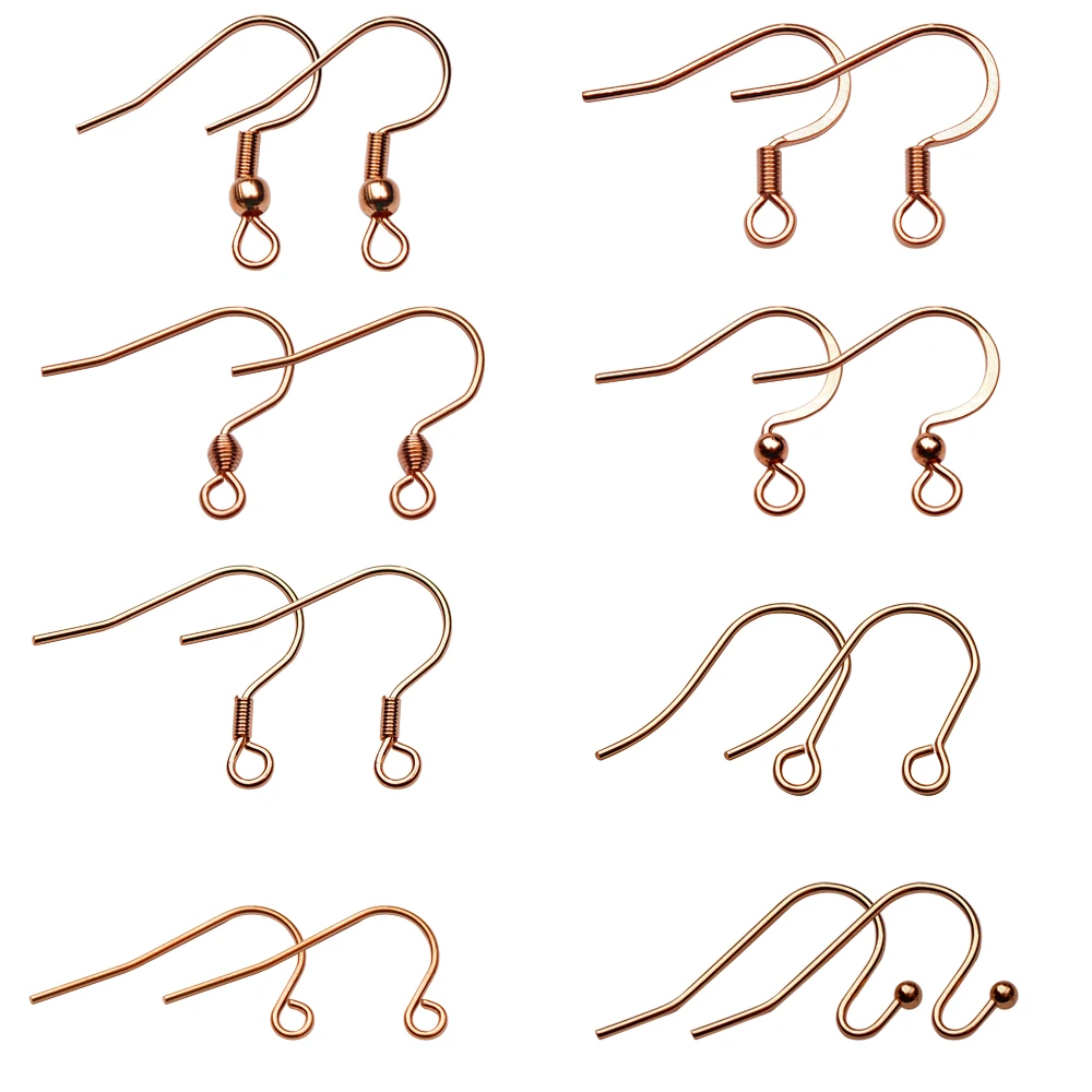 50pcs High Quality 316L Rose Gold Stainless Steel Earring Clasps Hooks Earwire For Diy Jewelry Making Accessories Supplies