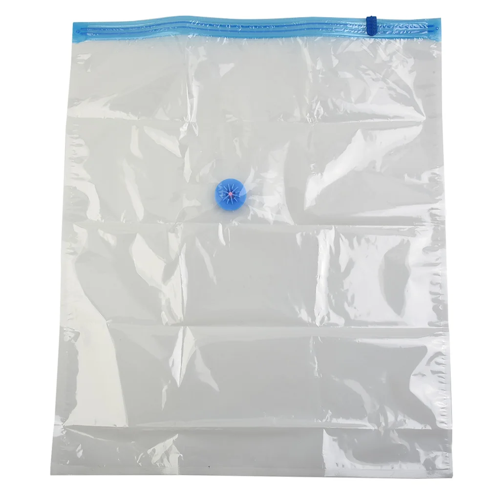 Transparent Vacuum Storage Bags with Valve - Space-Saving Compression Organizers for Towels, Clothes, and Blankets