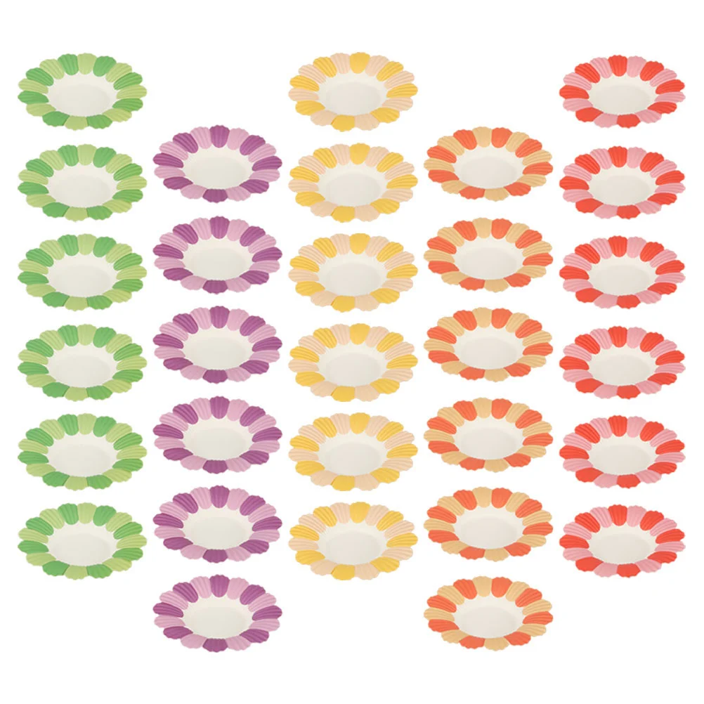 

100 Pcs Flower Paper Plate Plates Vintage Decor Birthday Party Supplies Cake Pan