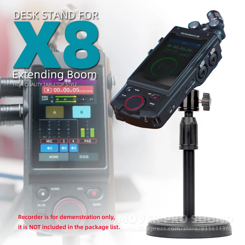 卓上ブームホルダーtascamためX8 × 8レコーダーデスクマイク