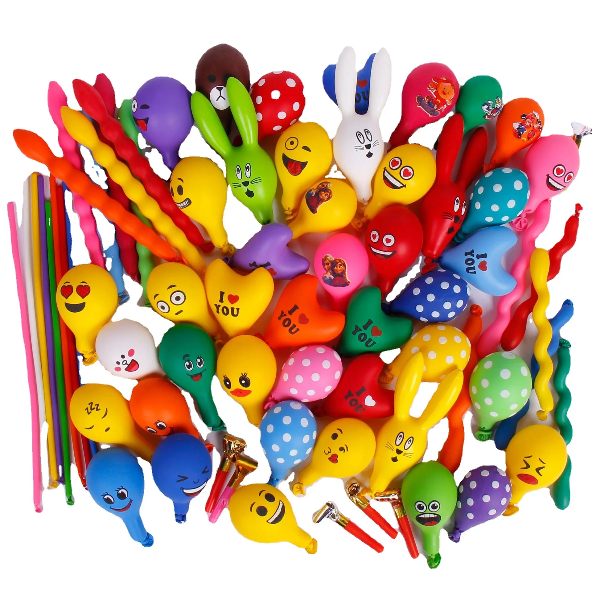 Inflatable Balloons 50/100pcs 3D Cartoon Balloons Special-Shape Birthday Party Decoration Helium Inflatable Balloons Animal Duck Rabbit Balloon