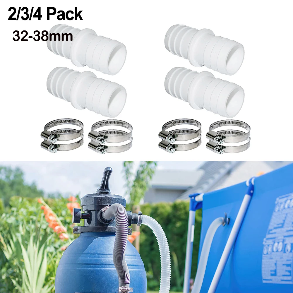 

2/3/4Pack Double Hose Connector Set 32-38mm Hose Clamps For Spas Hot Tubs Swimming Pool Hose Adapter Nozzle Parts Accessories