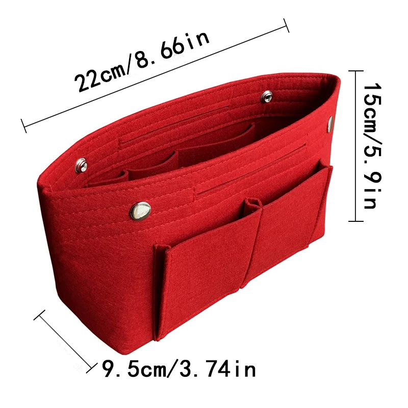 Felt Cloth Insert Bag Cosmetic Organizer Insert For Women Luxury Tote Handbags Makeup Bags Inner Pouch Liner Bag Purse Organizer